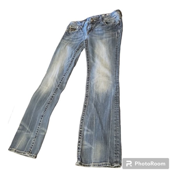 Miss Me Denim - Miss Me Bootcut JP 6063BV Light Blue Distressed Jeans (30)